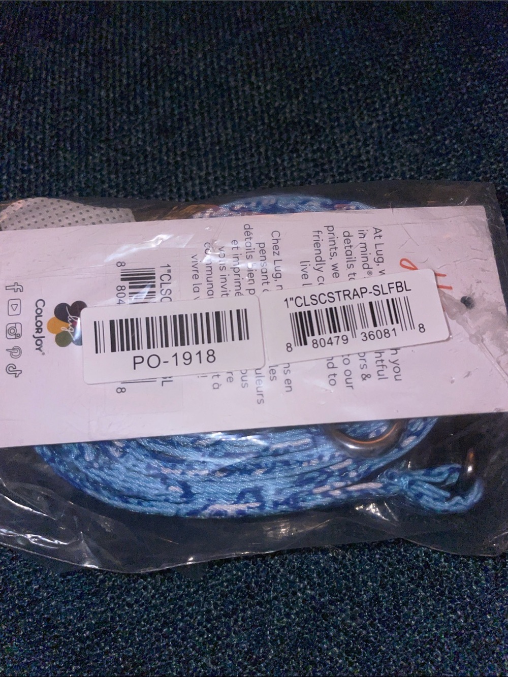 NWT- Lug 1” Classic strap Sealife Blue